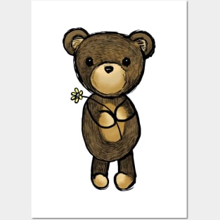 Adorable Teddy Bear Drawing Posters and Art